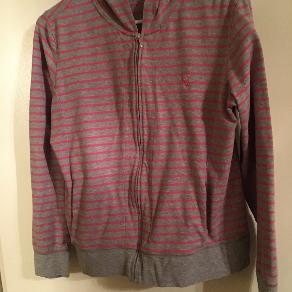Ralph Lauren pink gray hoodie M